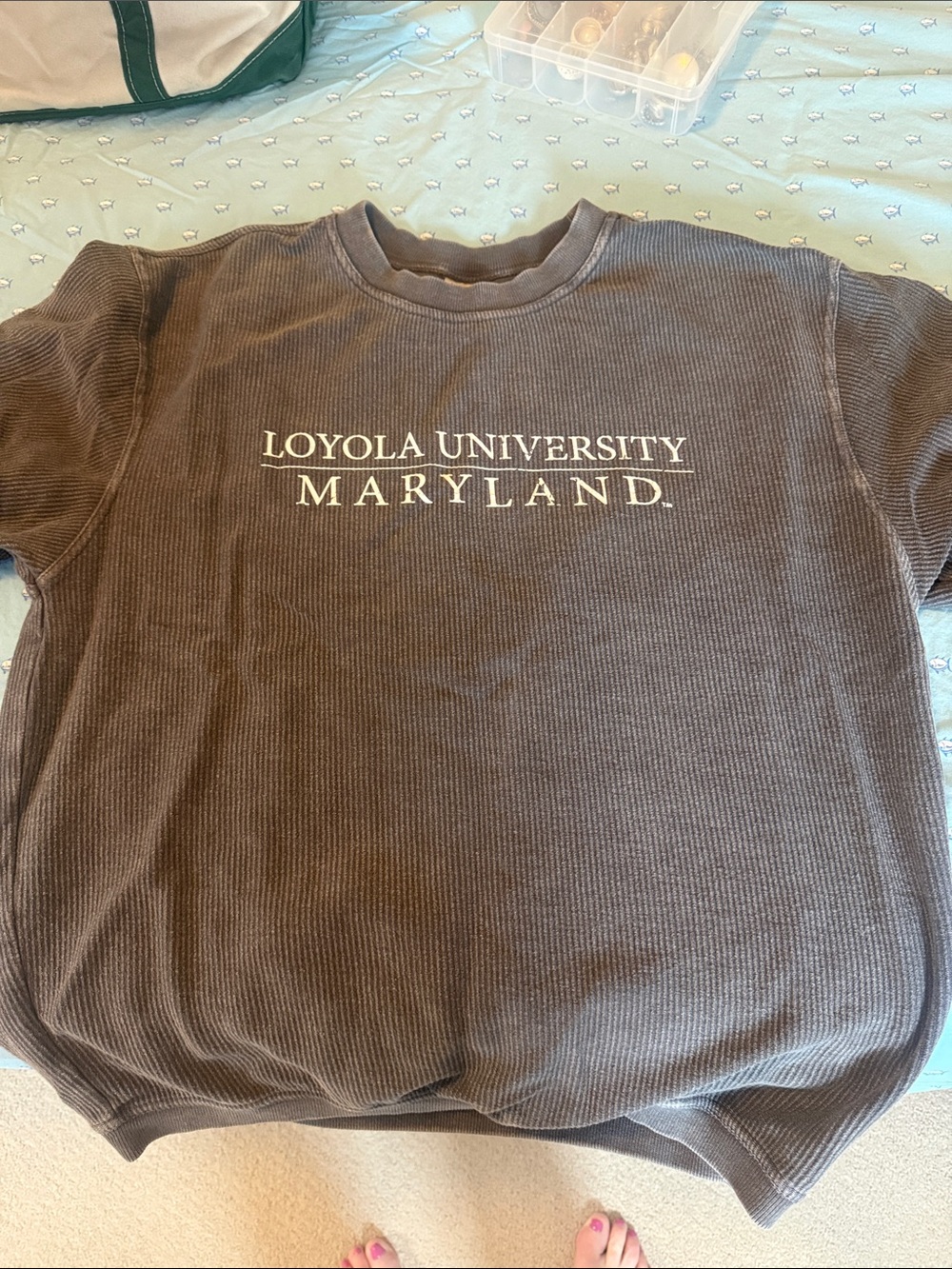 Loyola University Maryland Dark Gray Graphic Thermal Crew